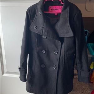 Girls Black Peacoat